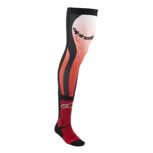 Ponožky pod ortézy Alpinestars Knee Brace červeno fluo-bílo-černé