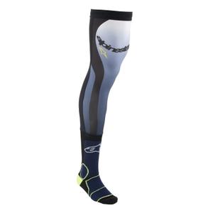 Ponožky pod ortézy Alpinestars Knee Brace modro-žluto fluo-bílo-černé