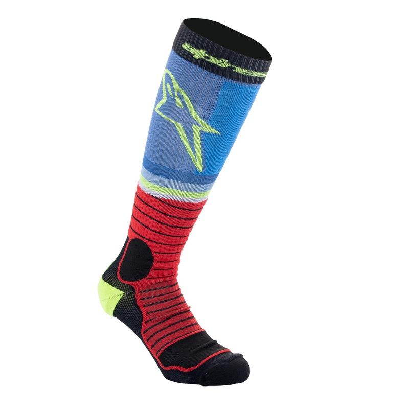Ponožky Alpinestars MX PRO černo-červeno fluo-žluto fluo-modré