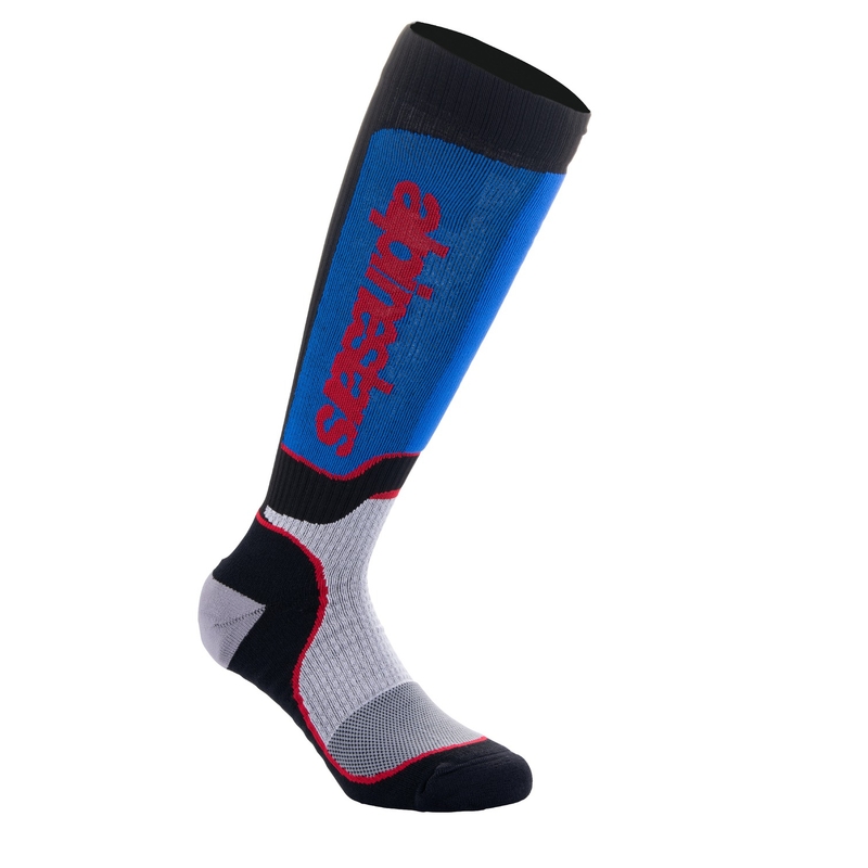 Ponožky Alpinestars MX Plus černo-červeno-modro-šedé