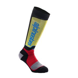 Dětské ponožky Alpinestars MX Plus 2024 černo-červeno fluo-žluto fluo-modré