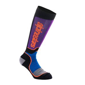 Dětské ponožky Alpinestars MX Plus 2024 černo-oranžovo-fialovo-modro-šedé