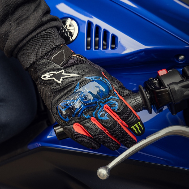 Rukavice na motorku Alpinestars SMX-1 Air 2 Monster FQ20 černo-červeno-modro-bílo-zelená