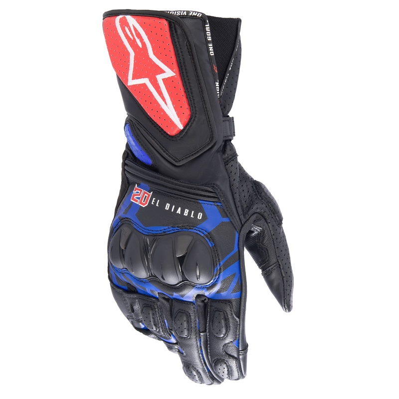 Rukavice na motorku Alpinestars SP-8 3 Monster FQ20 černo-červeno-modro-bílé
