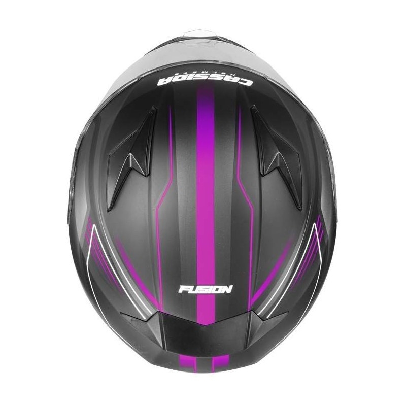 Přilba na motorku Cassida Apex Fusion černo-růžovo-bílá