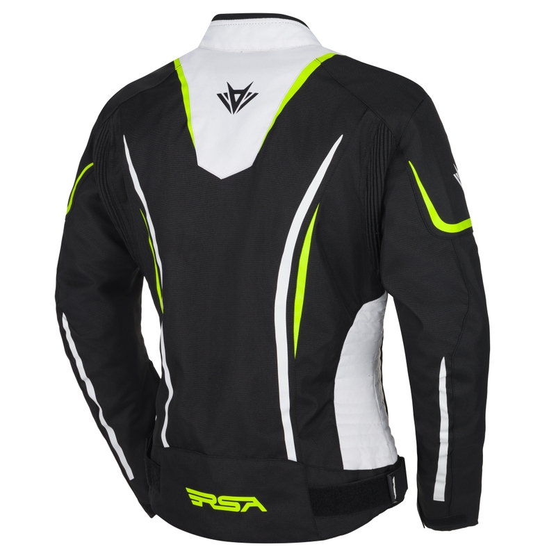 Dámská bunda na motorku RSA Wasp bílo-černo-fluo žlutá