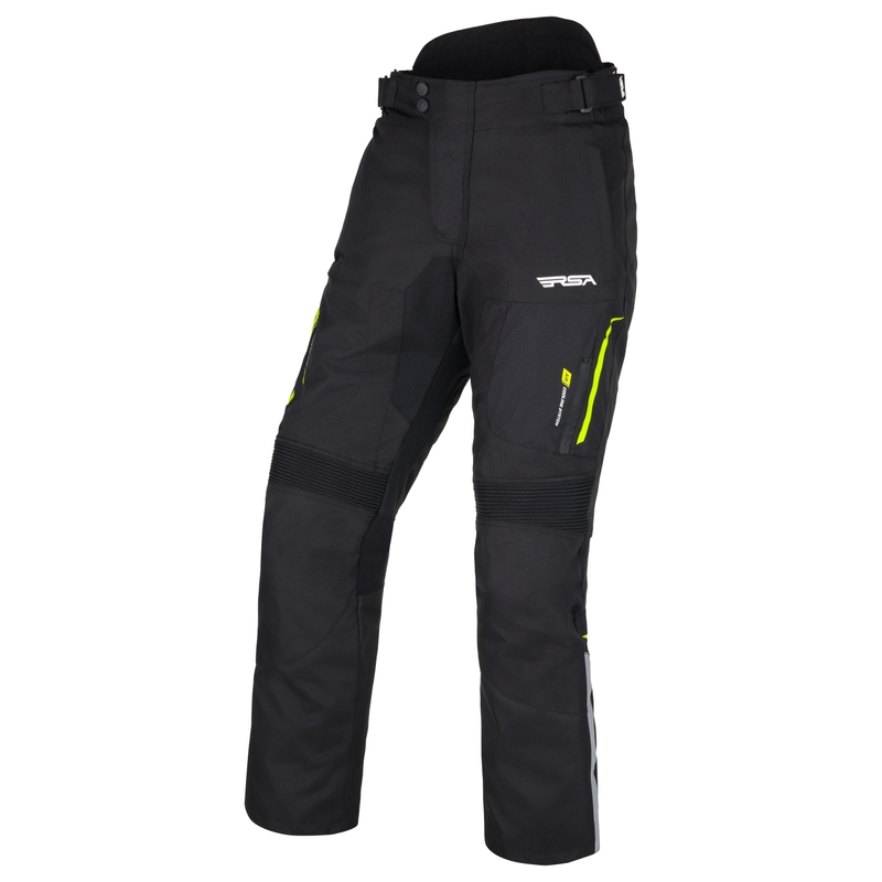 Kalhoty na motorku RSA Wasp černo-bílo-fluo žluté - II. jakost