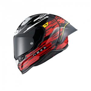 Integrální helma na motorku Nexx X.R3R Glitch Racer červeno-bílá