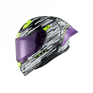 Integrální helma na motorku Nexx X.R3R Glitch Racer bílo-fluo žlutá