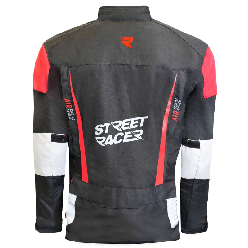 Bunda na motorku Street Racer All Season černo-šedá-červená
