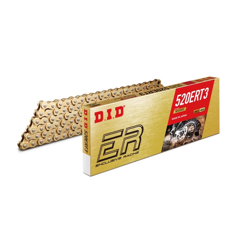 Motokrosový řetěz D.I.D Chain 520ER-T3 SDH 118 článků Zlatá/Zlatá