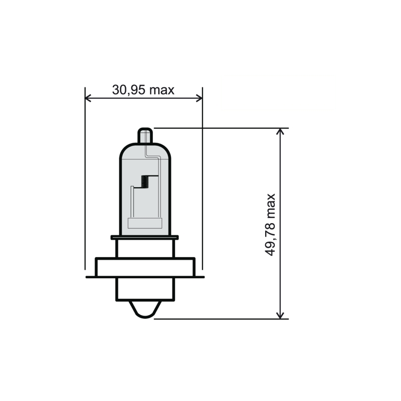 Žárovka RMS 12V 15W, P26S bílá
