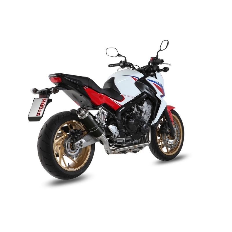 Výfuk kompletní 4x2x1 STORM GP Černá ocel pro HONDA CB 650 F / FA 2014-2020