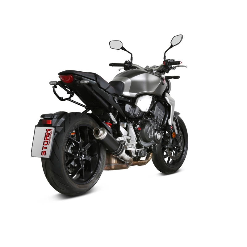 Koncovka výfuku STORM GP Černá ocel pro HONDA CB 1000 R, RA (ABS) 2018-2024, HONDA CB 1000 R Neo Sports Café 2018-2024
