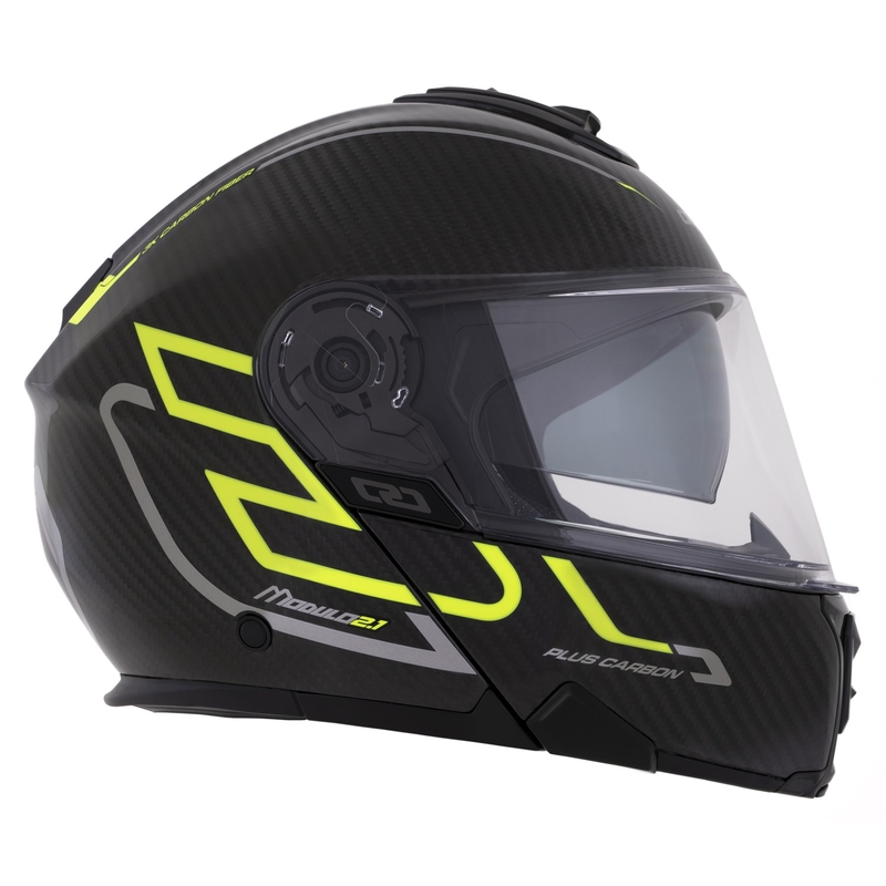 Výklopná helma Cassida Modulo 2.1 Plus Carbon fluo žluto-stříbrno-černá