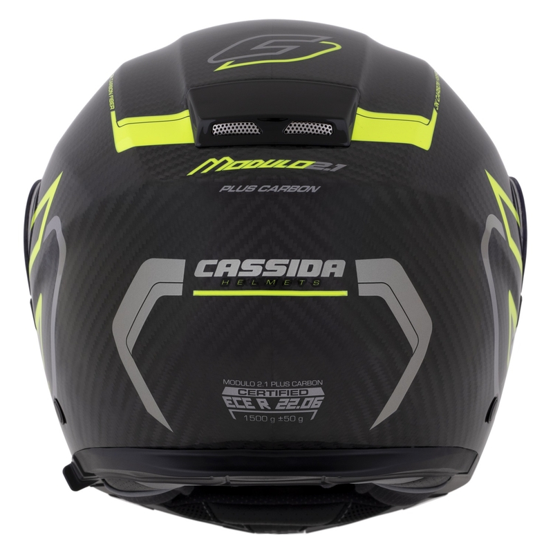 Výklopná helma Cassida Modulo 2.1 Plus Carbon fluo žluto-stříbrno-černá