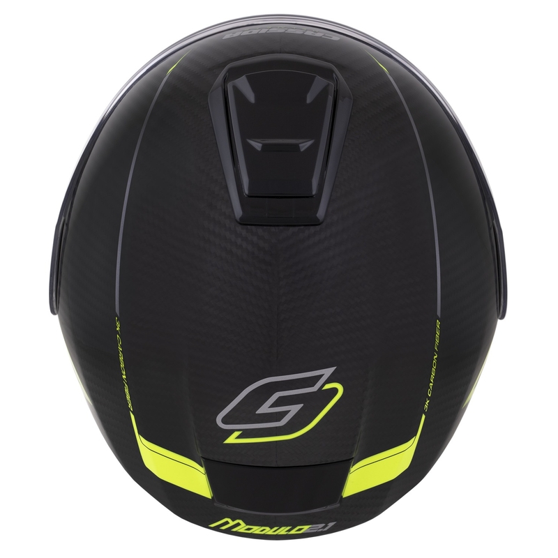 Výklopná helma Cassida Modulo 2.1 Plus Carbon fluo žluto-stříbrno-černá