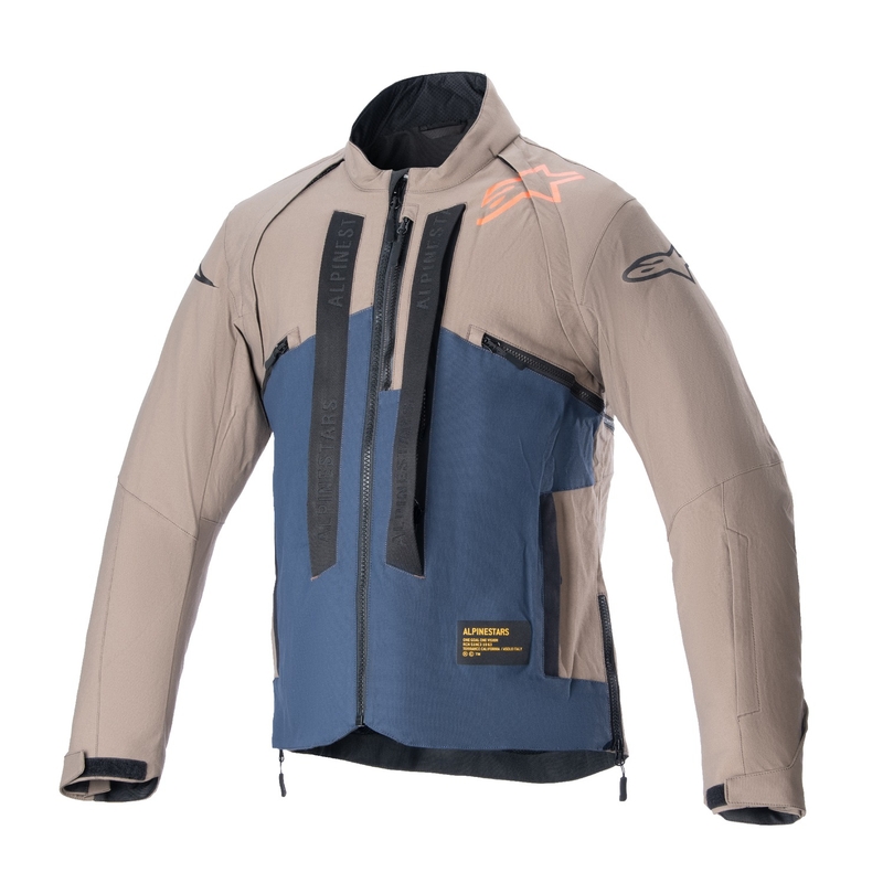 Bunda na motorku Alpinestars Techdura černo-hnědo-tmavě modrá