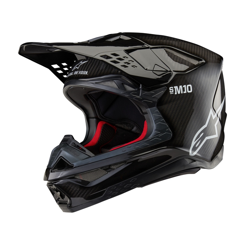 Motokrosová helma Alpinestars Supertech S-M10 Solid lesklý karbon