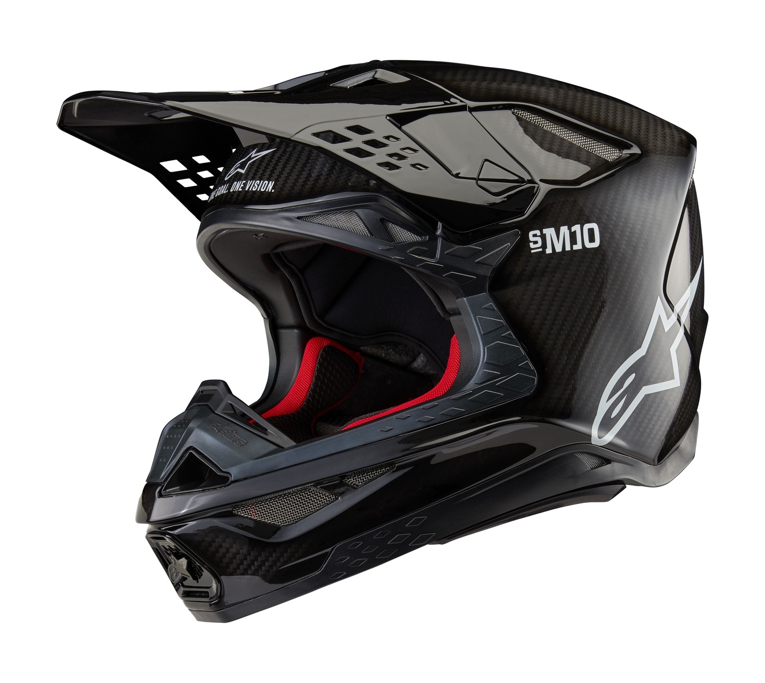 Motokrosová helma Alpinestars Supertech S-M10 Solid lesklý karbon Velikost: XS