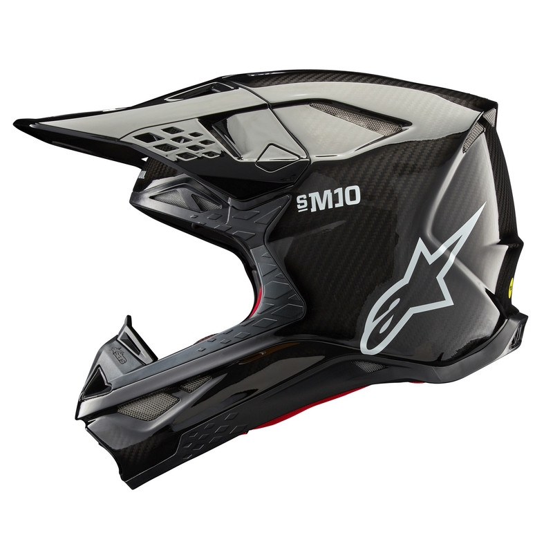 Motokrosová helma Alpinestars Supertech S-M10 Solid lesklý karbon