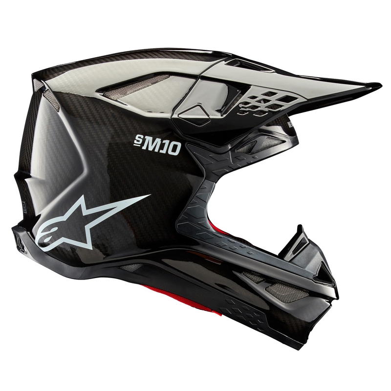Motokrosová helma Alpinestars Supertech S-M10 Solid lesklý karbon