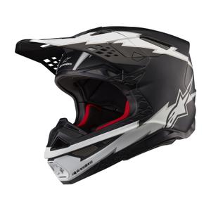 Motokrosová helma Alpinestars Supertech S-M10 Ampress matná černo-bílá
