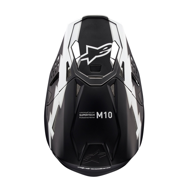 Motokrosová helma Alpinestars Supertech S-M10 Ampress matná černo-bílá