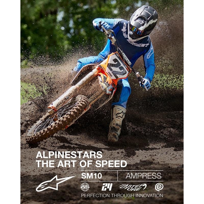 Motokrosová helma Alpinestars Supertech S-M10 Ampress matná černo-bílá