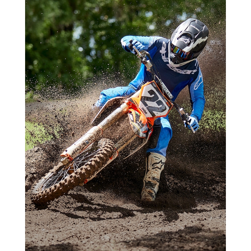 Motokrosová helma Alpinestars Supertech S-M10 Ampress matná černo-bílá
