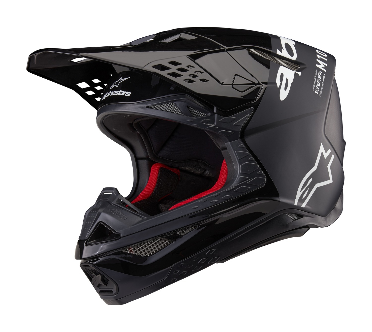 Motokrosová helma Alpinestars Supertech S-M10 Flood černo-tmavě šedá Velikost: L