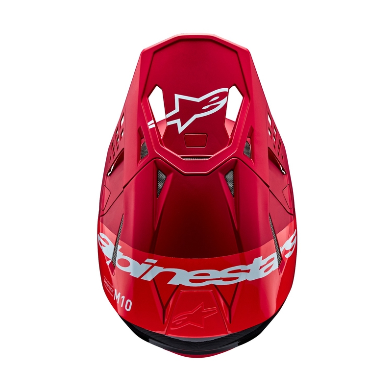 Motokrosová helma Alpinestars Supertech S-M10 Flood matná fluo červeno-červená