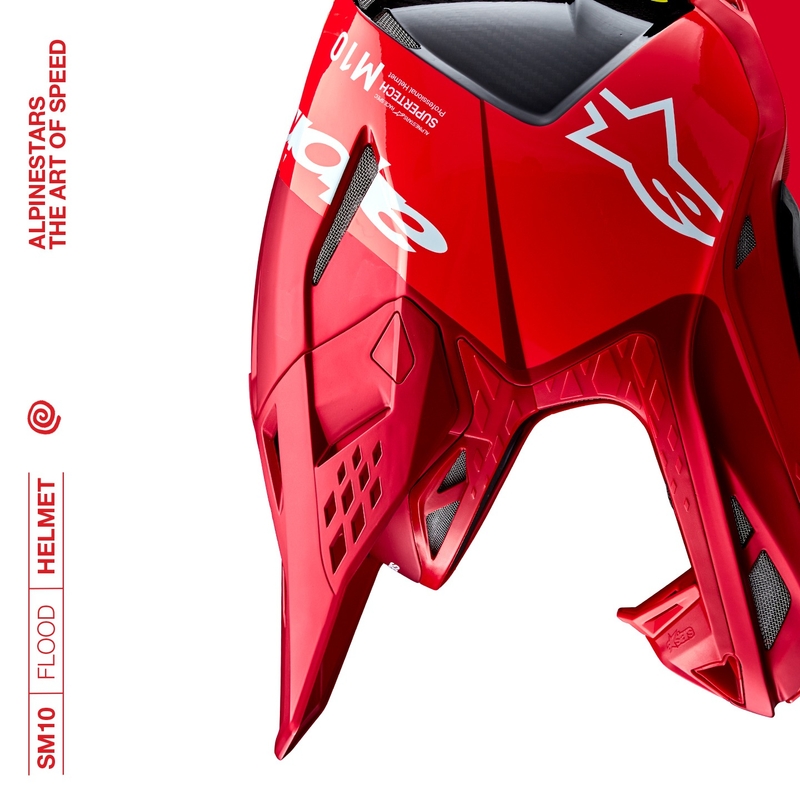 Motokrosová helma Alpinestars Supertech S-M10 Flood matná fluo červeno-červená