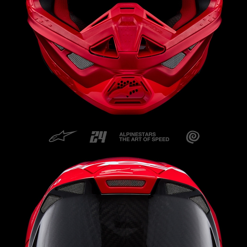 Motokrosová helma Alpinestars Supertech S-M10 Flood matná fluo červeno-červená