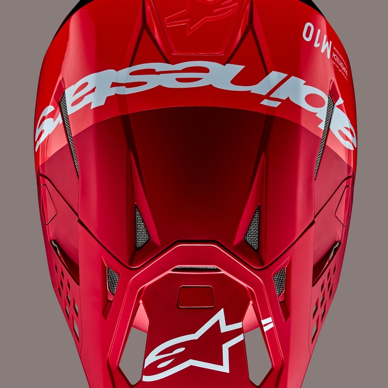 Motokrosová helma Alpinestars Supertech S-M10 Flood matná fluo červeno-červená