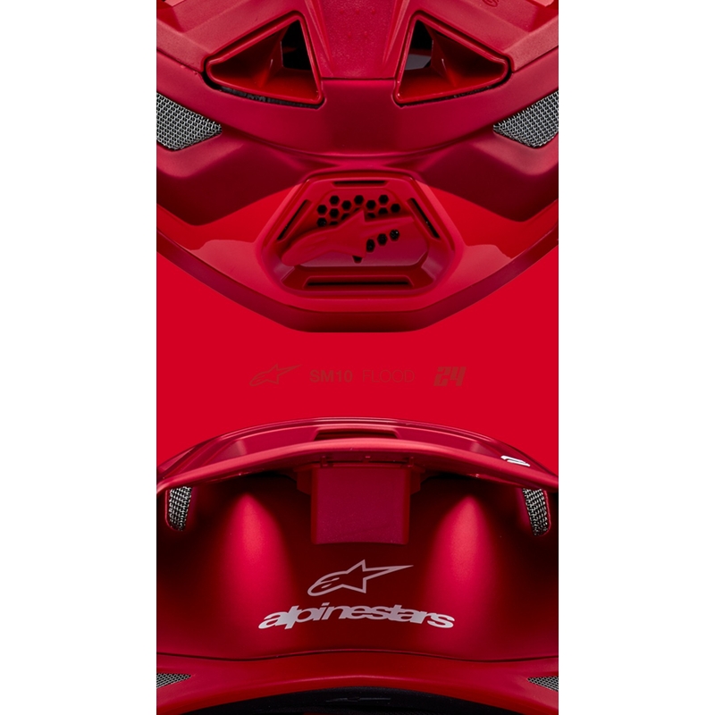 Motokrosová helma Alpinestars Supertech S-M10 Flood matná fluo červeno-červená