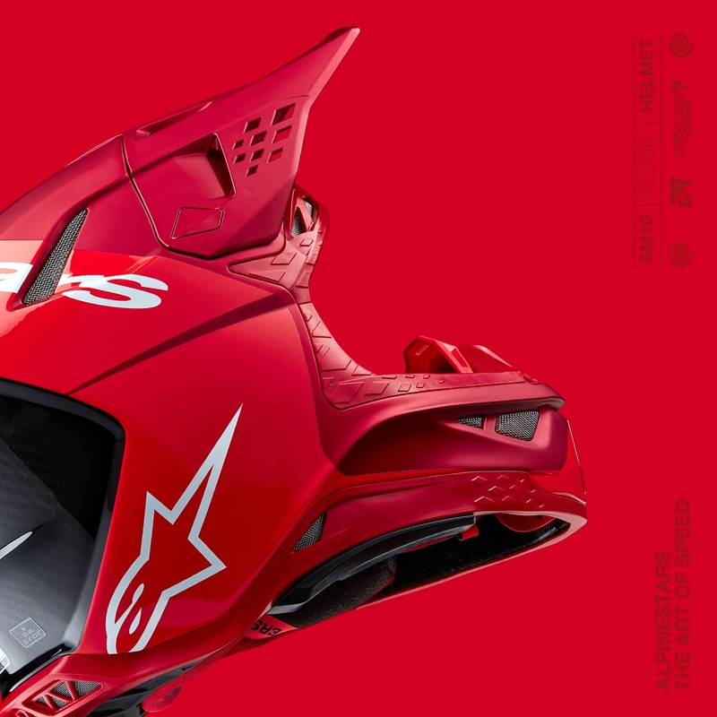 Motokrosová helma Alpinestars Supertech S-M10 Flood matná fluo červeno-červená