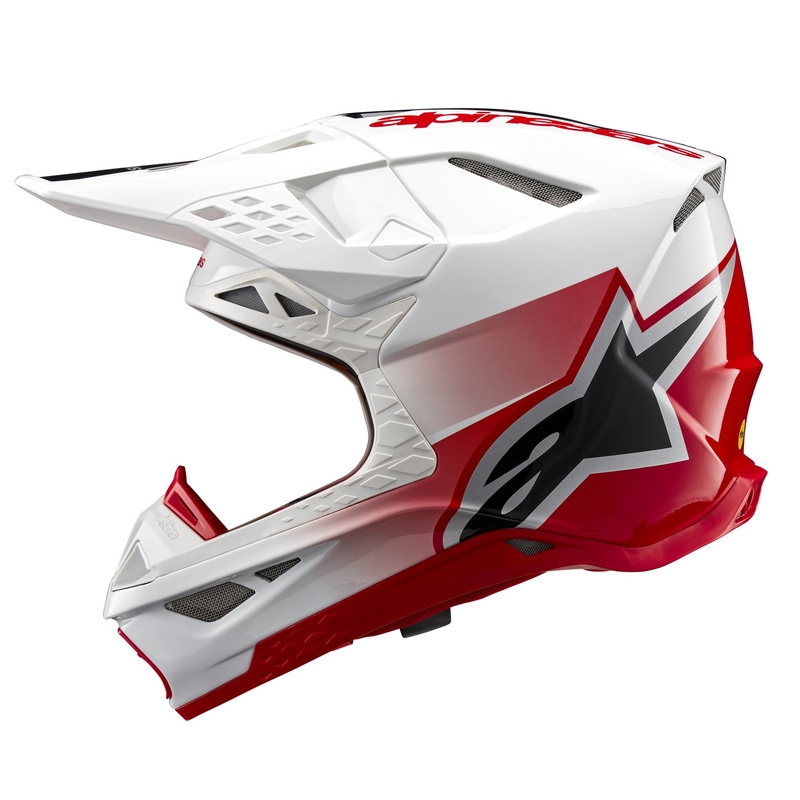 Motokrosová helma Alpinestars Supertech S-M10 Unite červeno-bílá