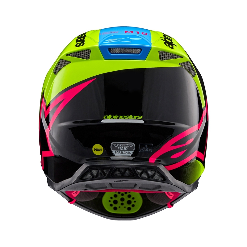 Motokrosová helma Alpinestars Supertech S-M10 Unite fluo žluto-černo-růžová