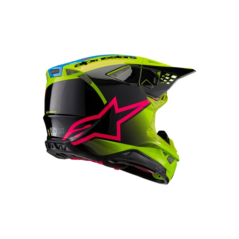 Motokrosová helma Alpinestars Supertech S-M10 Unite fluo žluto-černo-růžová