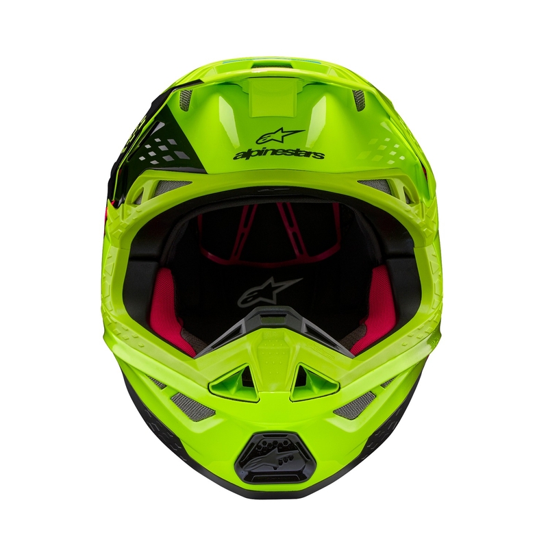Motokrosová helma Alpinestars Supertech S-M10 Unite fluo žluto-černo-růžová