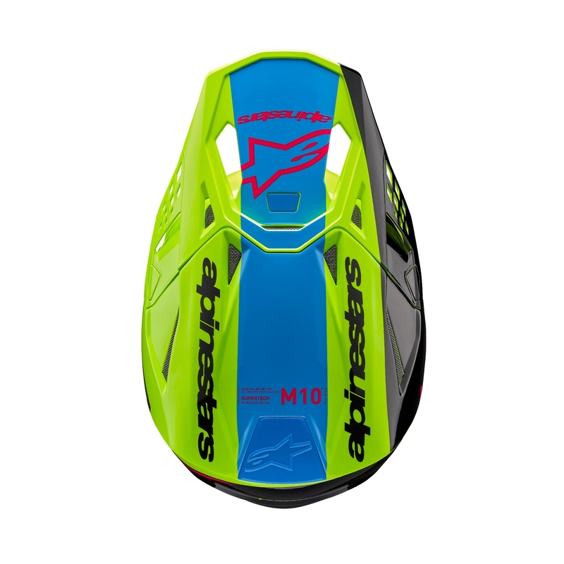 Motokrosová helma Alpinestars Supertech S-M10 Unite fluo žluto-černo-růžová