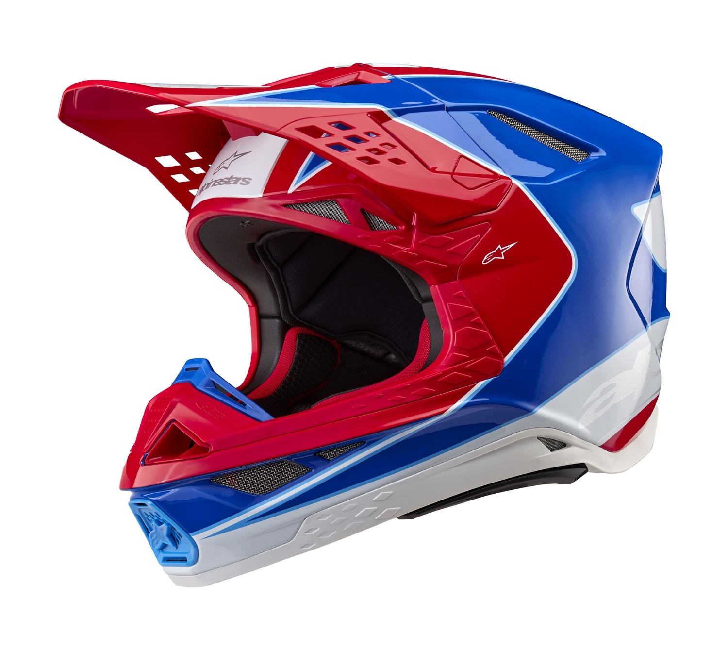 Motokrosová helma Alpinestars Supertech S-M10 Aeon fluo červeno-modrá Velikost: L