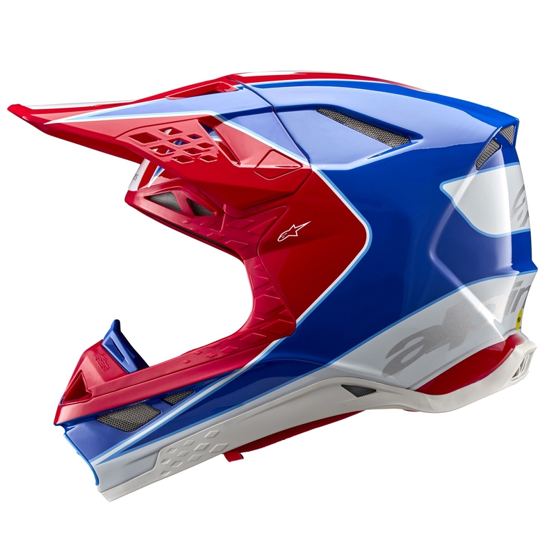 Motokrosová helma Alpinestars Supertech S-M10 Aeon fluo červeno-modrá