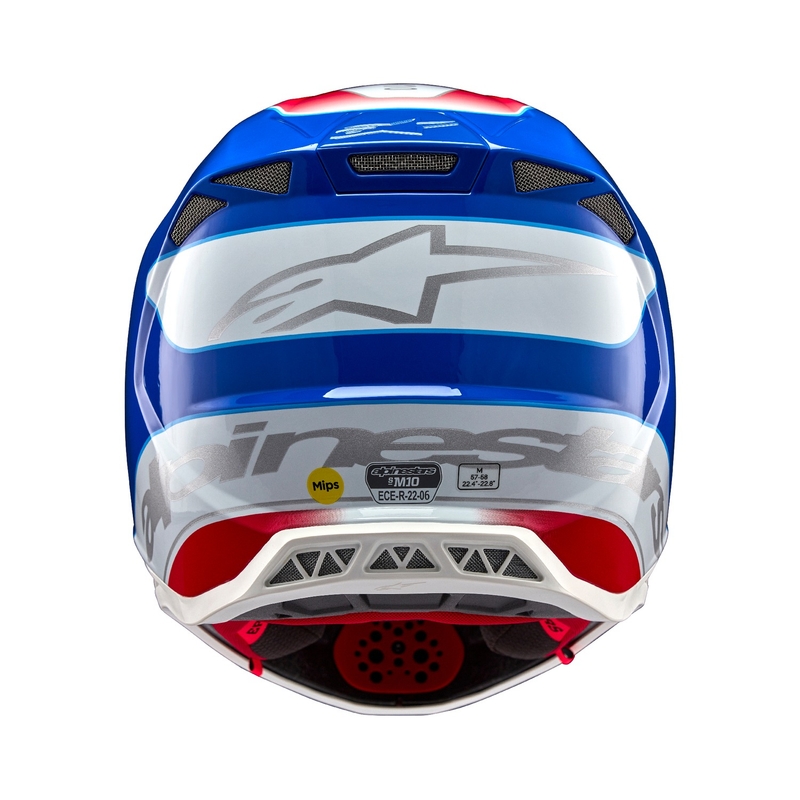 Motokrosová helma Alpinestars Supertech S-M10 Aeon fluo červeno-modrá