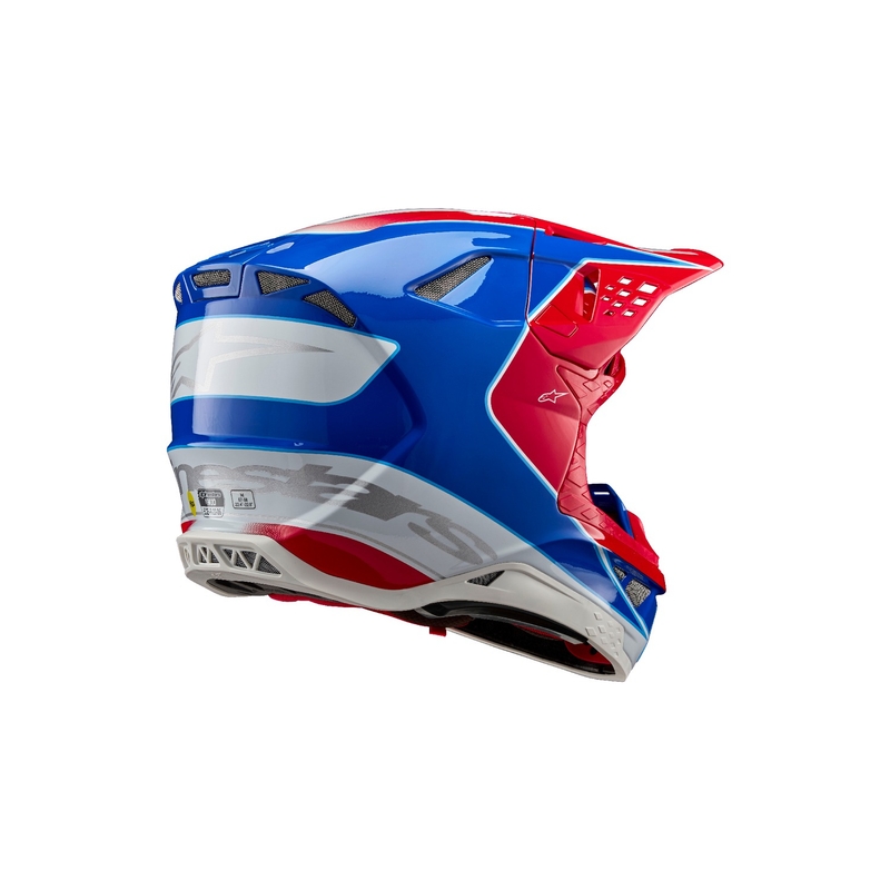 Motokrosová helma Alpinestars Supertech S-M10 Aeon fluo červeno-modrá