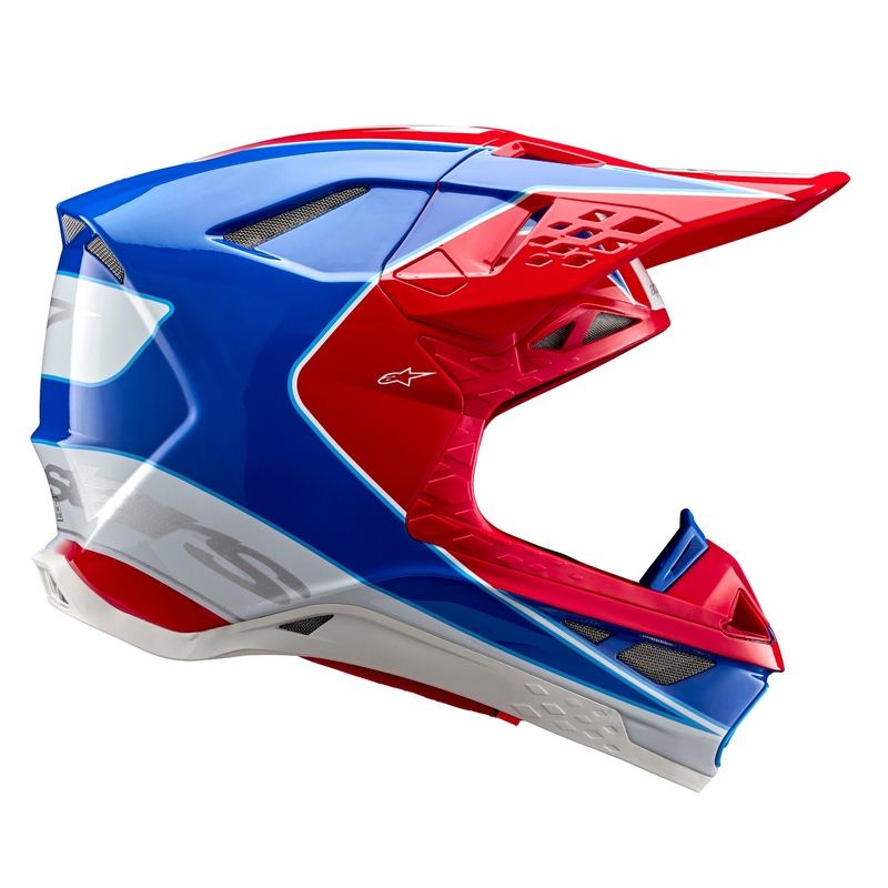 Motokrosová helma Alpinestars Supertech S-M10 Aeon fluo červeno-modrá