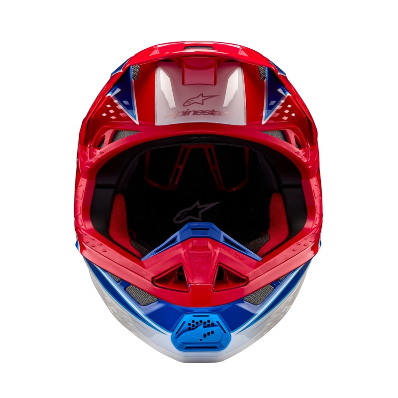 Motokrosová helma Alpinestars Supertech S-M10 Aeon fluo červeno-modrá