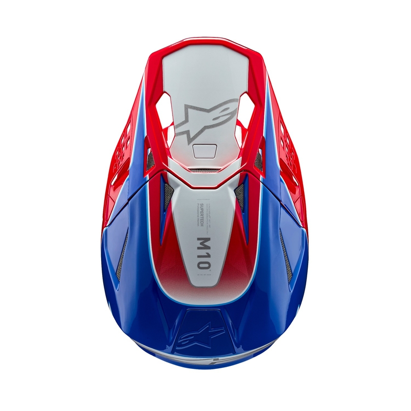 Motokrosová helma Alpinestars Supertech S-M10 Aeon fluo červeno-modrá