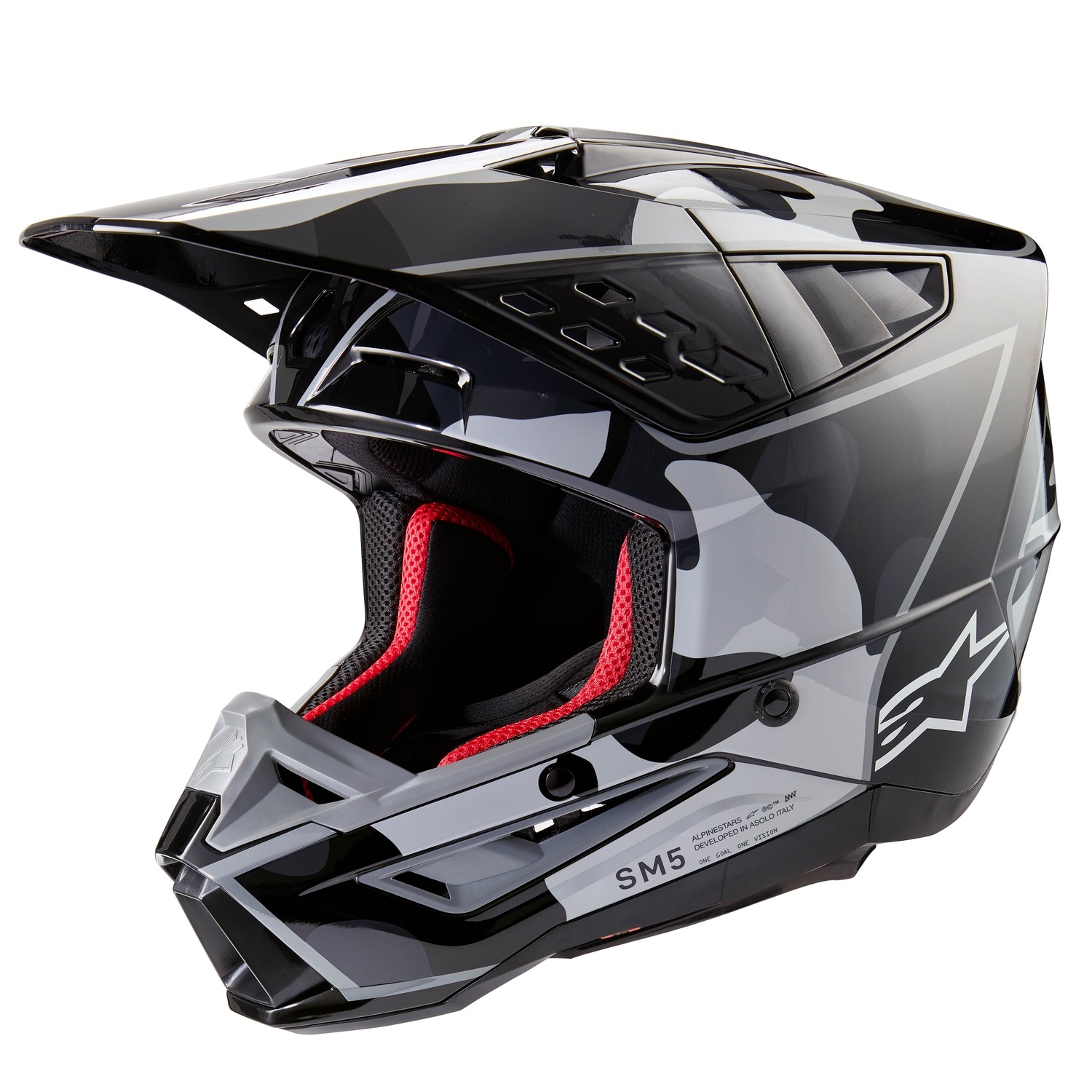 Motokrosová helma Alpinestars S-M5 Rover 2 černo-stříbrná Velikost: XS